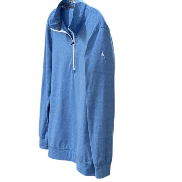 Straight Down Golf Shirt Men's M Blue Long Sleeve 1/4 Zip Performance - Picture 4 of 11